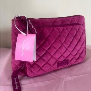 Vera Bradley Quilted Cosmetic Pouch in Raspberry